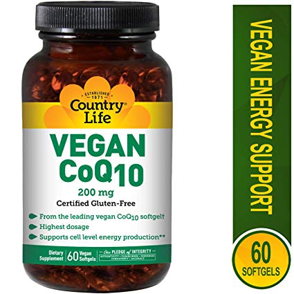 Country Life Vegan CoQ10, 200 mg - 60 Softgels