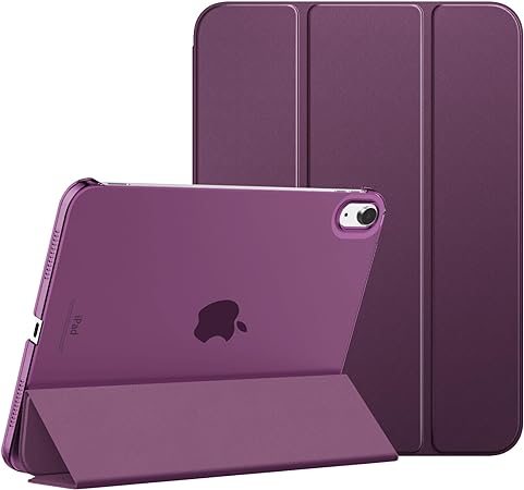 MoKo for iPad 10th Generation Case 2022, Slim Stand Hard PC Translucent Back Shell Smart Cover Case for iPad 10th Gen 10.9 inch 2022, Support Touch ID, Auto Wake/Sleep, Deep Purple