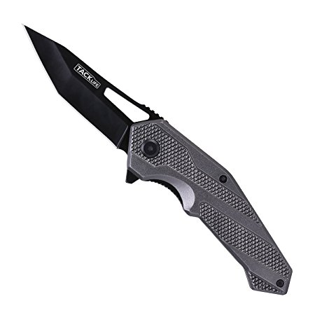 Tacklife FK02 Advanced Pocket Knife Folding Knife with Futuristic Steel Blade, Textured Handle, Belt Clip and Liner Lock, 4.7-Inch Closed Perfect for Outdoor and Daily Use