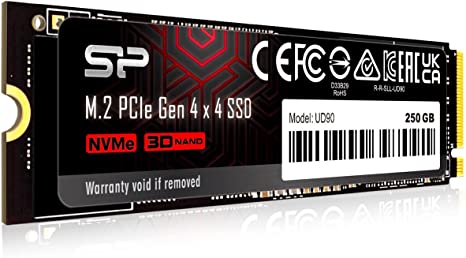 Silicon Power 250GB UD90 NVMe 4.0 Gen4 PCIe M.2 SSD R/W up to 5,000/3,850 MB/s (SP250GBP44UD9005)