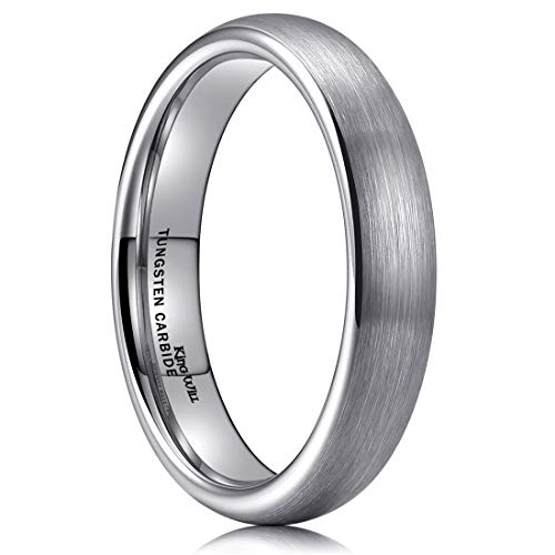 King Will TYRE 2mm 4mm 6mm 8mm Tungsten Carbide Ring Wedding Band Domed Brushed Finish Comfort Fit