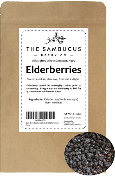 Elder Berry, Elderberry Whole, Dried Wild-Harvest