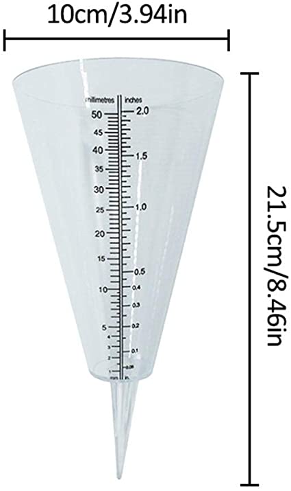IMSHI Outdoor Cone Rain Gauge Plastic Rain Collector for Garden Farm Yard Measurement，Conical Rain Gauge