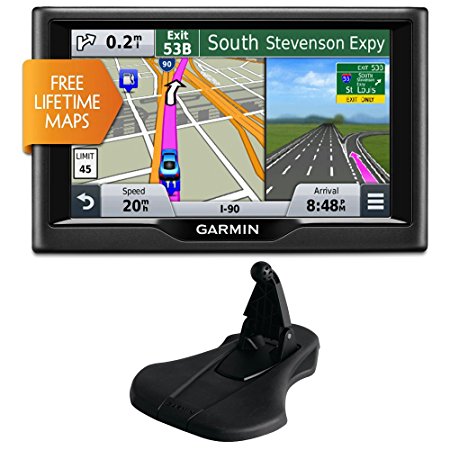 Garmin nuvi 57LM 5" 010-01400-01 Essential Series 2015 GPS Navigation System w Lifetime Maps & Portable Friction Mount (Flexible Style) Bundle