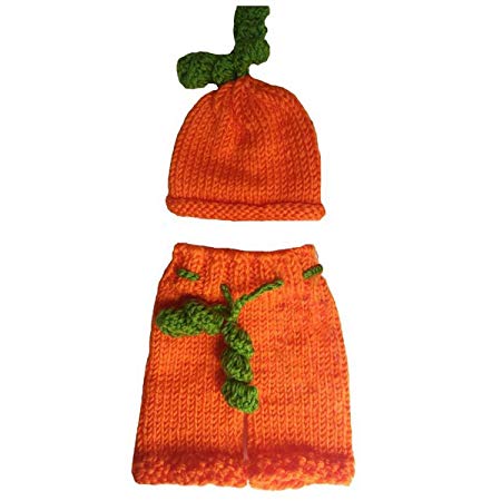 Jastore Photography Prop Christmas Pumpkins Knitted Costume Hat Pants