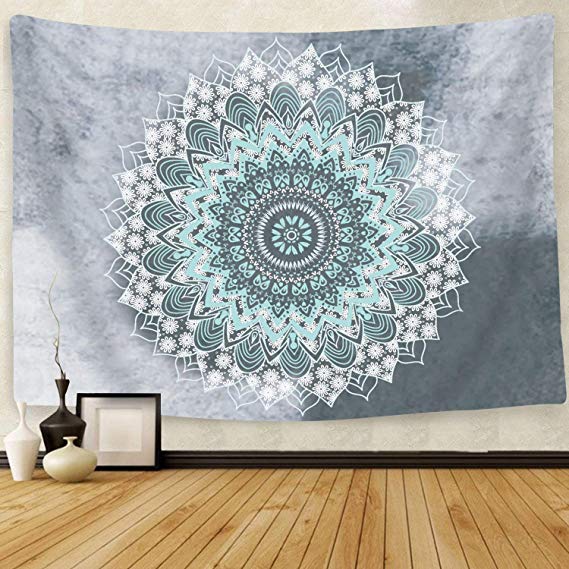 Cootime Mandala Tapestry, Hippie Bohemian Flower Psychedelic Tapestry Wall Hanging Indian Dorm Decor Living Room Bedroom 59x79 inches
