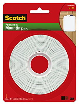 Scotch(R) Heavy Duty Mounting Tape, 1 Inch x 125 Inches