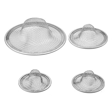 Antner 4 Pieces Kitchen Sink Strainer Stainless Steel Mesh Drain for Bathroom Laundry
