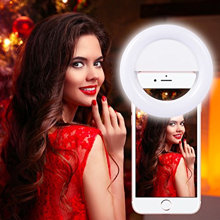 Atill Selfie Ring Light 36 LED for iPhone 7/7plus/ 6/6s, iPad, Samsung Galaxy S7/S7 Edge /S6 Edge/S6, Galaxy Note 5, other Smartphones, Notebook, PC, Camera Device