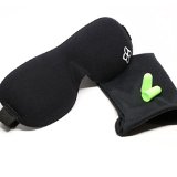 Black Sleep Mask by Bedtime Bliss - Contoured and Comfortable With Moldex Ear Plug Set Includes Carry Pouch for Eye Mask and Ear Plugs - Great for Travel Shift Work and Meditation