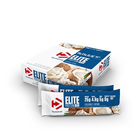 Dymatize Elite Protein Bar, Coconut Creme, 12 Count