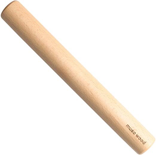 Muso Wood Small Rolling Pin for Baking,Wooden Rolling Pin 11 inches for Fondant, Pie Crust, Cookie, Pastry, Dough-Easy to Clean(Beech)