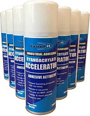 (PACK OF 10) Bond it Cyanoacrylate accelerator adhesive activator super glue accelerator 200ml