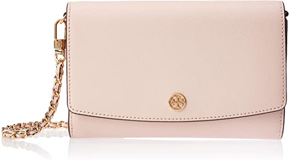 Tory Burch Robinson Chain Wallet Shell Pink One Size