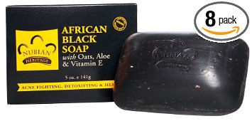 NUBIAN HERITAGE BAR SOAP,AFRICAN BLK SOAP, 5 OZ