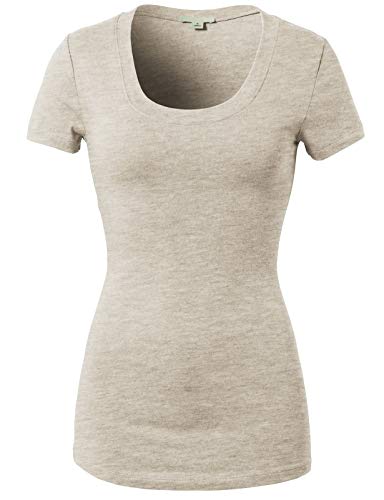 H2H Women Casual Slim Fit T-Shirt Cotton Top Short Sleeve Basic Designed - Crew/V Neck