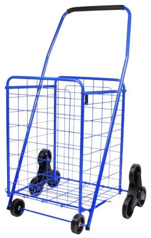 Helping Hand Deluxe Stair Climber Cart in Blue | Folding Cart Holds Up to 60 lbs - Great for Shopping, Camping, Sport Events, Much More