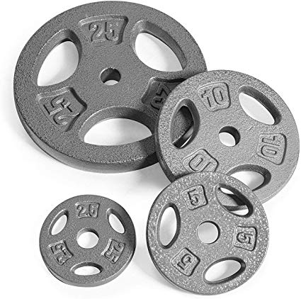 CAP Barbell Standard 1-Inch Grip Weight Plates, Single, Gray