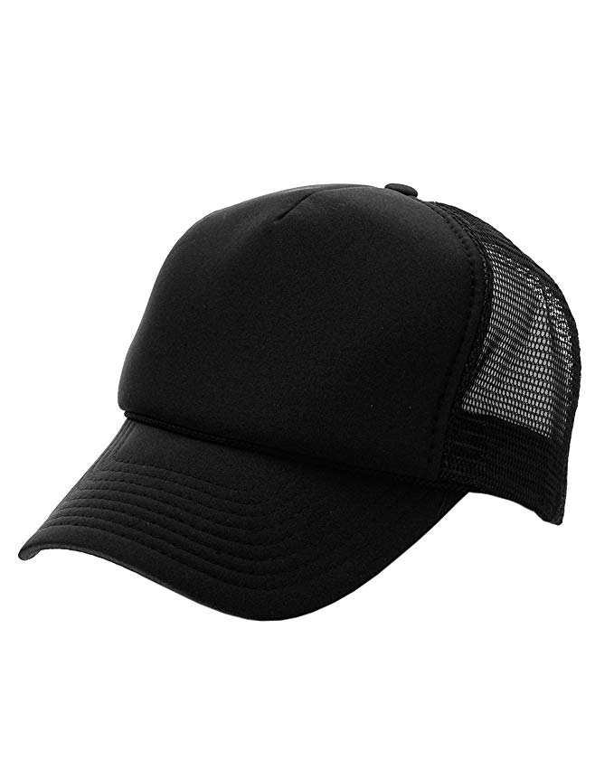 NYFASHION101 Blank Mesh Adjustable Snapback Cotton 6-Panel Trucker Hat Cap