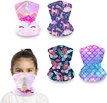 Kids Face Maks Neck Gaiter Reusable Washable Girls Boys Face Cover Neck Gator