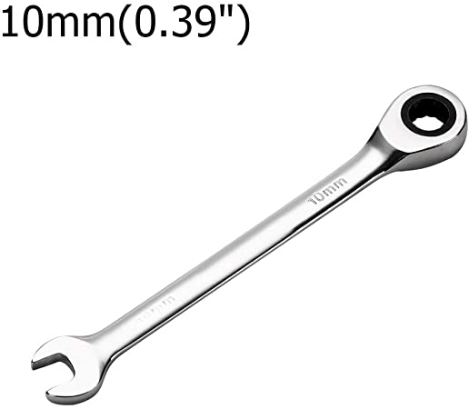XINDELL 10mm/0.39'' Ratchet Wrench Hand Spanner Nut Tool Polished Steel for Projects with Tight Spaces Reversible Metric Ratcheting Wrench