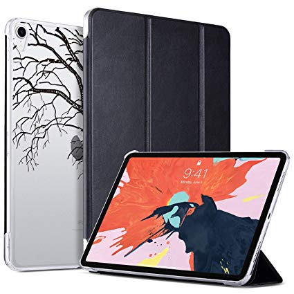 ULAK Case for iPad Pro 11 Inch 2018, Slim Lightweight Trifold Stand Smart Cover with Auto Wake/Sleep, Hard Back Designed Cover for iPad Pro 11 (Support 2nd Gen iPad Pencil Charging), DrawnTree