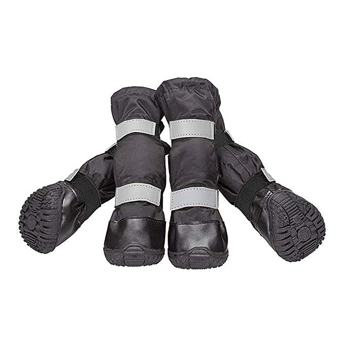 Namsan Dog Winter Boots - Knee High Waterproof Dog Boots Warm Shoes Avoid Frostbite Dog Paws, Black Small