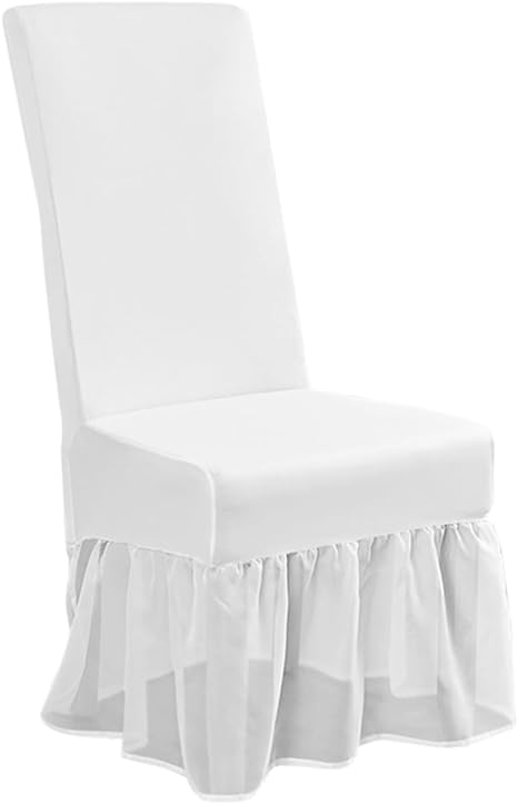IMIKEYA Restaurant Skirt Chair Cover Armless Chair Slipcover Furniture Protector for Kids Stretch Chair Covers Cover Chair White Furniture Cover Banquet Office Chair Milk Silk (Polyester)