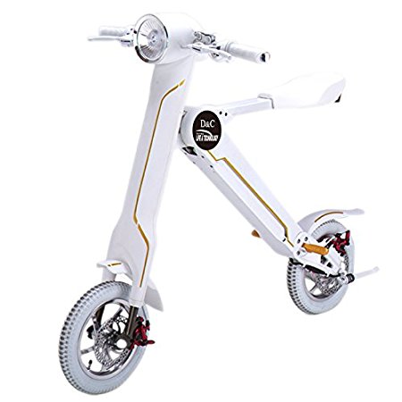 CleveYoung cBike Foldable Electric Scooter 15mile/h Max Speed 8.8AH 20-30Miles Running Range White