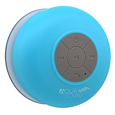 Aduro AquaSound WSP20 "Lifetime Warranty" Waterproof Shower Bluetooth Portable Speaker (Blue)
