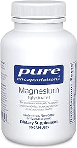 Pure Encapsulations Magnesium (Glycinate) - Supplement to Support Stress Relief, Sleep, Heart Health, Nerves, Muscles, and Metabolism* - with Magnesium Glycinate - 90 Capsules