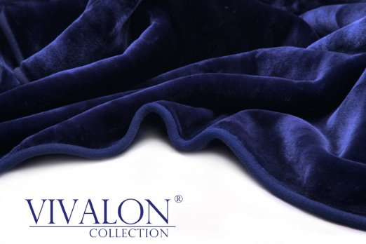 VIVALON Solid Color Ultra Silky Soft Heavy Duty Quality Korean Mink Reversbile Blanket 8 lbs Queen Navy