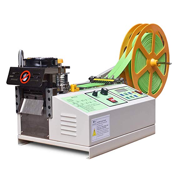 Hot and Cold Webbing Tape Cutting Machine Automatic Digital Belt Cutter Computer Control for Nylon Webbing Velcro Zipper Belt, Cutting Width 3.7inch / 95mm, Cutting Thickness 1-2mm