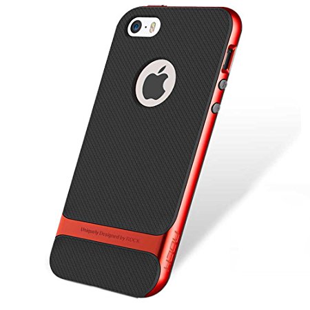 Genuine ROCK Royce Ultra Slim Hybrid Shockproof iPhone SE 5 5S Case Cover - Red