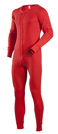 Indera Men's Cotton 1 x 1 Rib Union Suit