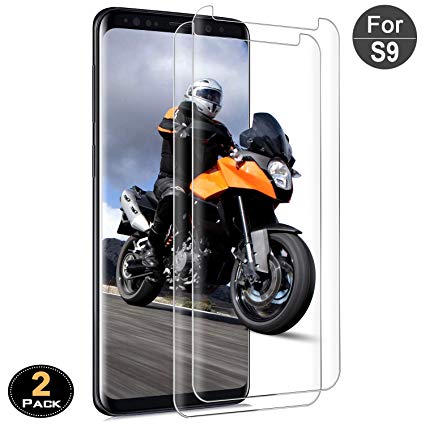 Galaxy S9 Screen Protector, Hootech (2-Pack) Tempered Glass 3D Screen Protectors for Samsung Galaxy S9, 9H Hardness, Bubble Free, Anti-Fingerprint HD Screen Protector Film