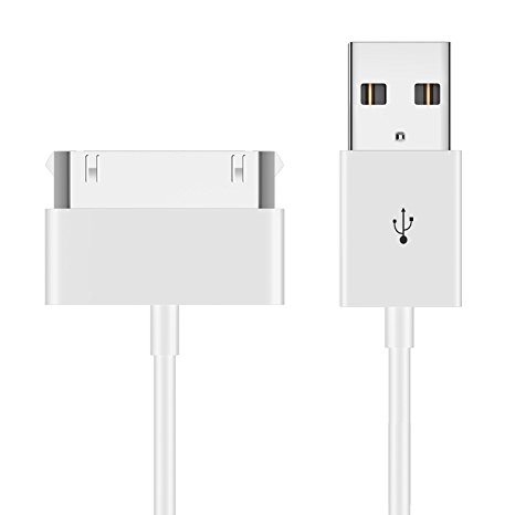 JETechÂ® APPLE CERTIFIED USB Sync and Charging Data Cable for iPhone 4/4S, iPhone 3G/3GS, iPad 1/2/3, iPod 1 Meter (White)