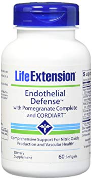 Life Extension Endothelial Defense with Full Spectrum Pomegranate & Cordiart Soft Gels, 60 Count