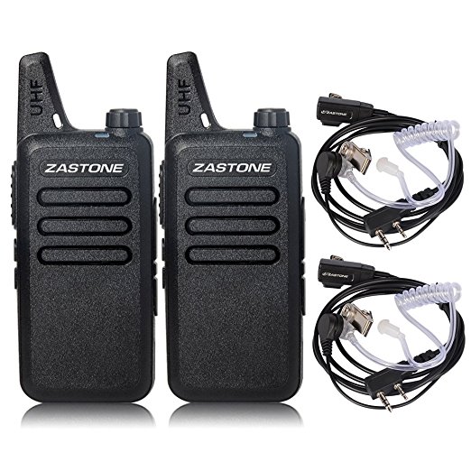 UHF 400-470 MHz MINI-handheld Zastone X6 Walkie Talkie 5W Transceiver 2 Pack   2 PCS Zastone Acoustic Earpiece