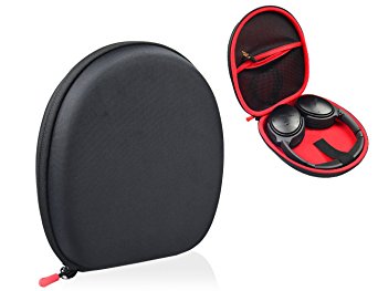 Headphone Carrying Case for Bose QuietComfort QC3, QC25, QC2, QC15, QC35, Around-Ear AE2w, AE2i, AE2, TP-1, SoundLink On-Ear, OE, OE2, OE2i, (UPGRATED VERSION Polyester Black)