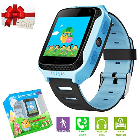 Kids Smartwatches with GPS Flash Night Light Touch Screen Anti-lost Alarm Smart Watch Bracelet for Children Girls Boys Compatible for iPhone Android
