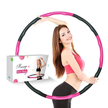 Weighted Hula Hoop for Adults-2lb,8 Sections Detachable & Size Adjustable Design-Exercise Hula Hoop for Fitness ,Weight Loss