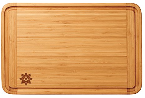 Totally Bamboo Malibu Groove Cutting Board with Snowflake Design