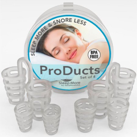 ProDucts Stop Snoring Sleep Relief Sleep Apnea Snoring Device Solutions by Sleep More - ProDucts in 4 Unique Sizes The Breath Easy Comfortable Nasal Ducts