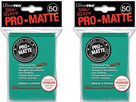 100 Ultra Pro Aqua PRO-MATTE Deck Protectors Sleeves Standard MTG Colors (1, Aqua)