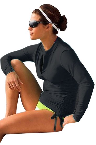 SEXYARN Women's Long Sleeve Rashguard UPF 50  Wetsuit Siwmsuit Shirt Top