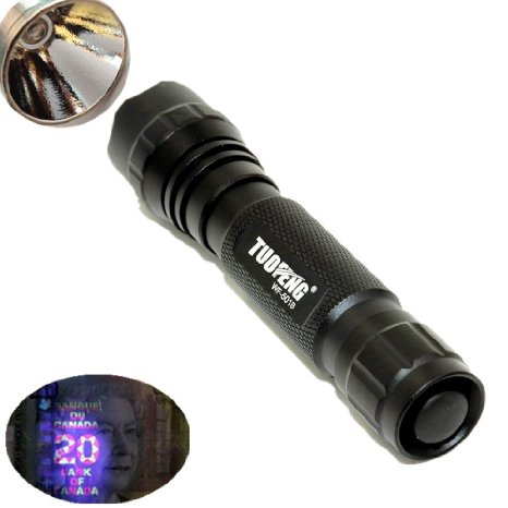 LMJ-CN® WF-501B 3W UV-365nm Ultraviolet LED Flashlight Torch