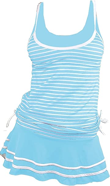 MiYang Women's Tankini Striped Vintage Swim Dress