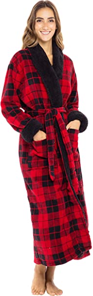 Alexander Del Rossa Women's Warm Fleece Robe, Long Plush Sherpa Bathrobe