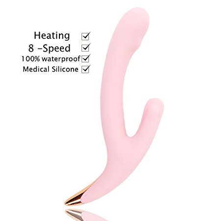 Heating Vibrator 8 Speed G-spot Rabbit Vibrator-Powerful Dual Motors for Women or Couples